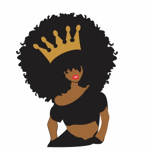 Download Queen Afro Girl SVG file | Afro girl Strong woman svg cut ...