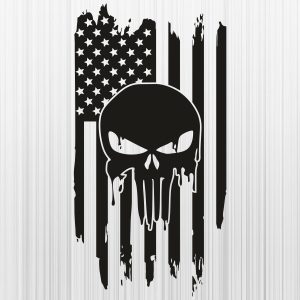 American Skull Drip Flag Svg
