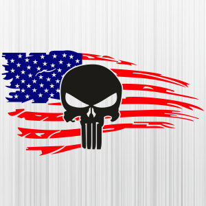 American Skull Flag Svg