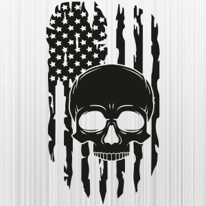 American Skull Head Flag Svg
