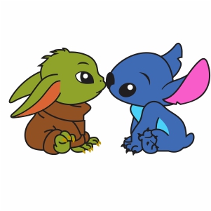 too cute Baby Yoda And Baby Stitch Vector Download | too ...