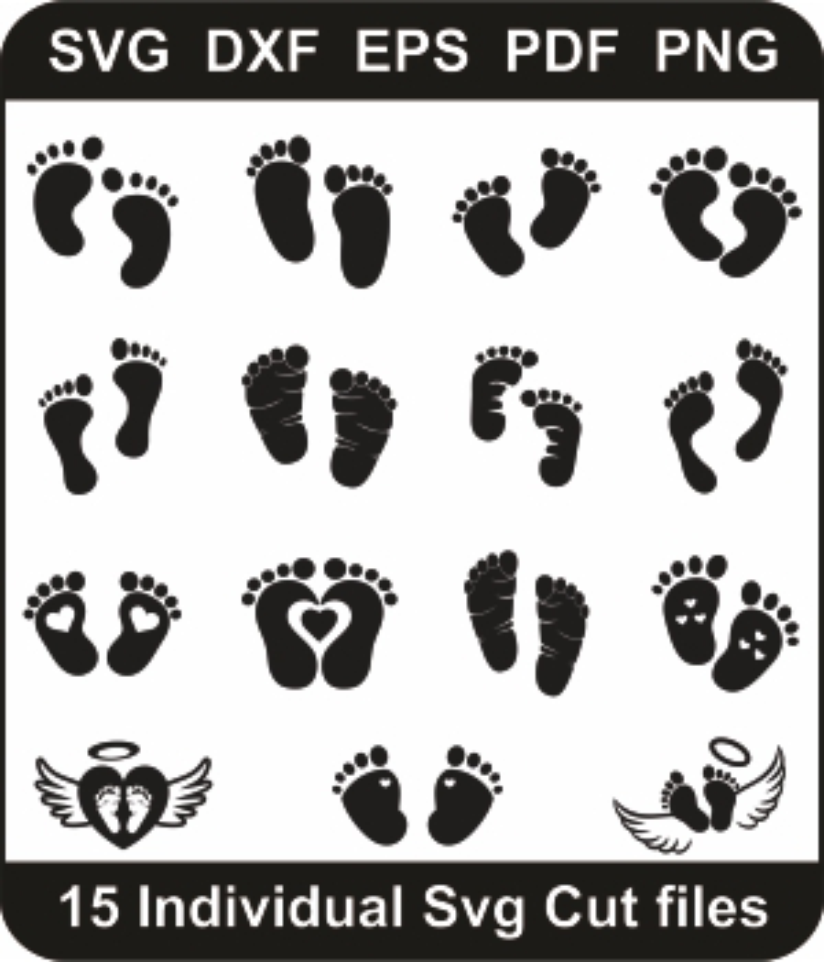 Baby Footprint SVG Bundle