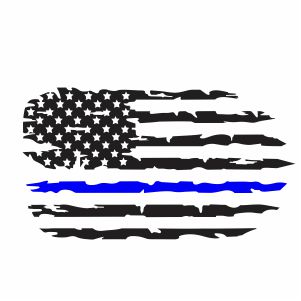 Download Back The Blue Flag SVG | Distressed Thin Blue Line Flag ...