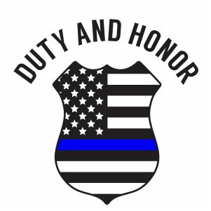 Back The Blue Duty and Honor Vector
