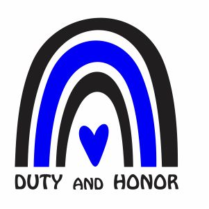 Thin Blue Line Duty and Honor Svg