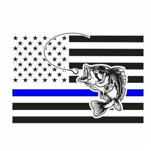 Download Thin Blue Line Fishing Flag SVG | Back The Blue Fishing ...