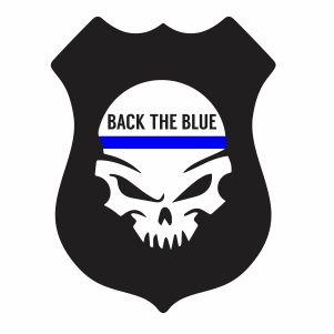 Back The Blue Punisher Skull Clipart