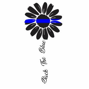 Back The Blue Sunflower Svg Thin Blue Line Sunflower Svg Cut File Download Jpg Png Svg Cdr Ai Pdf Eps Dxf Format