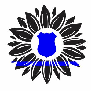 Download Thin Blue Line Sunflower SVG | Back The Blue Sunflower svg ...