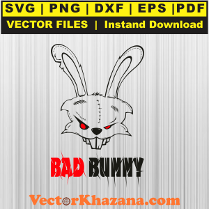 Bad Bunny Head Svg