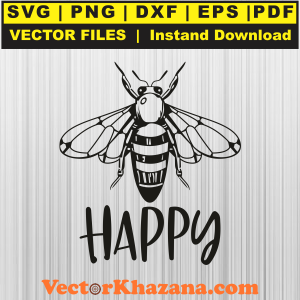 Bee Happy Svg