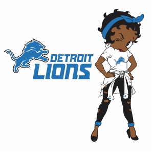 Betty Boop Detroit Lions vector