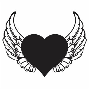 Download Heart With Angel Wings SVG | Black Angel Wings svg cut ...