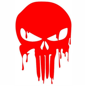 Bloody Red Punisher Skull svg cut