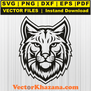 Bobcat Black Head Svg