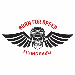 Born For Speed Flying Skull Svg