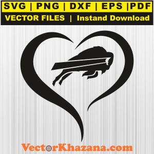 Buffalo Bills Heart Black Svg