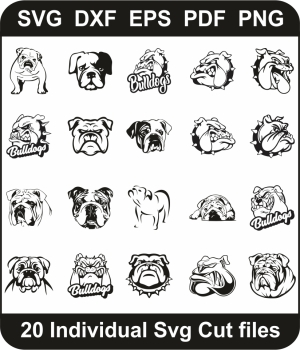 Cute Bulldog SVG Bundle