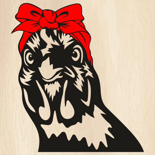 Chicken With Bandana Svg Rooster Silhouette Dxf Peeking Svg Etsy | My ...