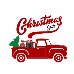 Vintage Christmas Truck Svg