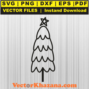 Christmas Tree With Star Svg Png