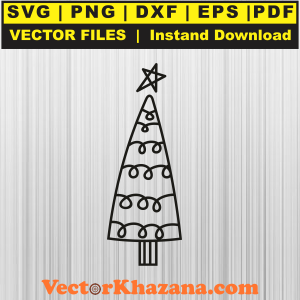 Christmas Tree With Star Svg Png