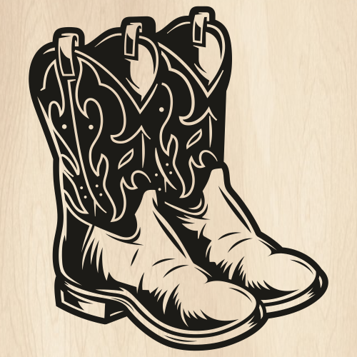Cowboy Boots Design SVG