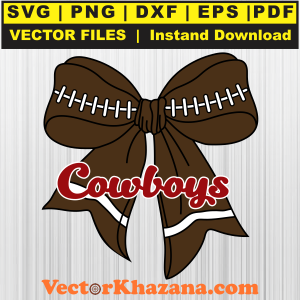 Cowboys Football Coquette Bow Svg