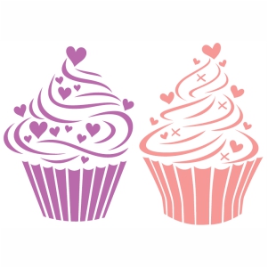Cupcake Hearts Love vector