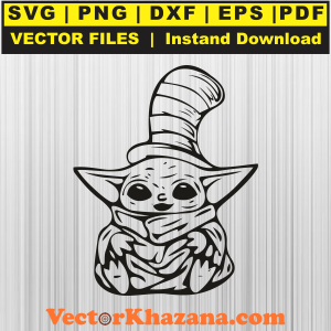 Cute Yoda Dr Seuss Day Black Svg