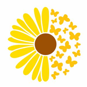 Download Sunflower and Butterfly SVG | SunFlower with Butterfly svg ...