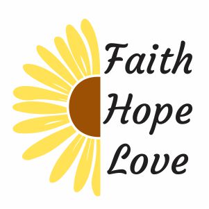 Faith Hope Love Sunflower Vector