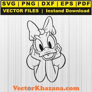 Daisy Duck Black Svg