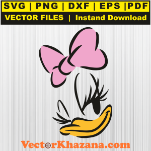 Daisy Duck Cute Face Svg