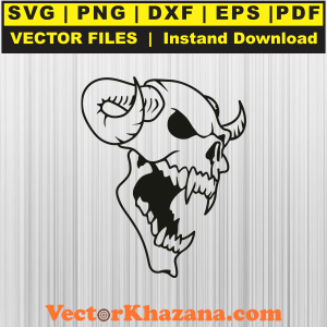 Horned Skull Svg