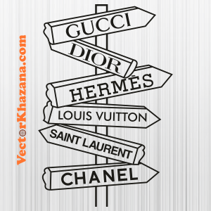 Luxury Street Sign Svg, Gucci SVG