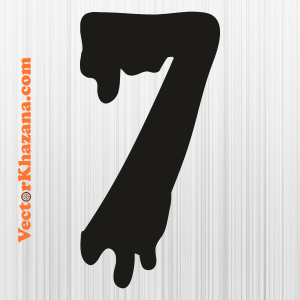 Dripping Number 7 Svg