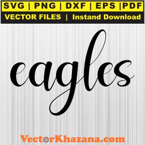 Eagles Mascot Hand Lettered Svg