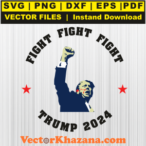 Fight Fight Fight Trump 2024 Circle Svg