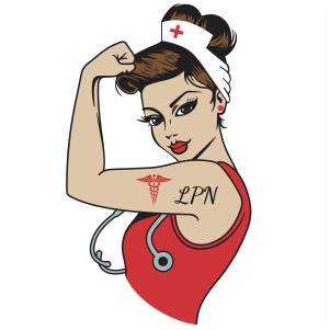 lpn nurse Girl Power vector file 