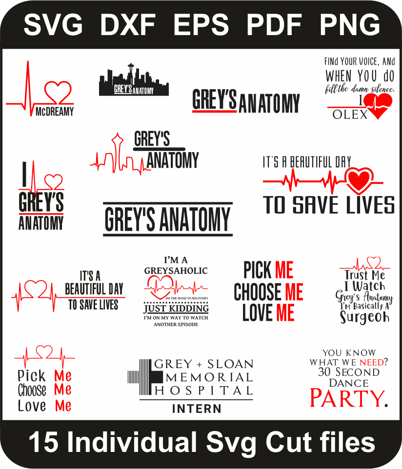 Greys Anatomy Logo Svg Bundle | Greys Anatomy Tv Show Png Pack