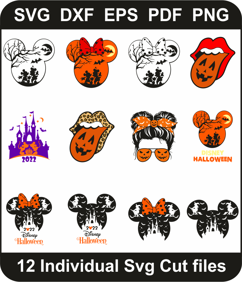 Halloween Disney Svg Pack | Mickey Halloween PNG Pack | Disney