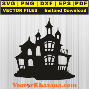 Halloween Haunted Scary House Svg