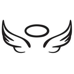Angel Wings Halo Svg | Angel Wings Halo Black and White Png