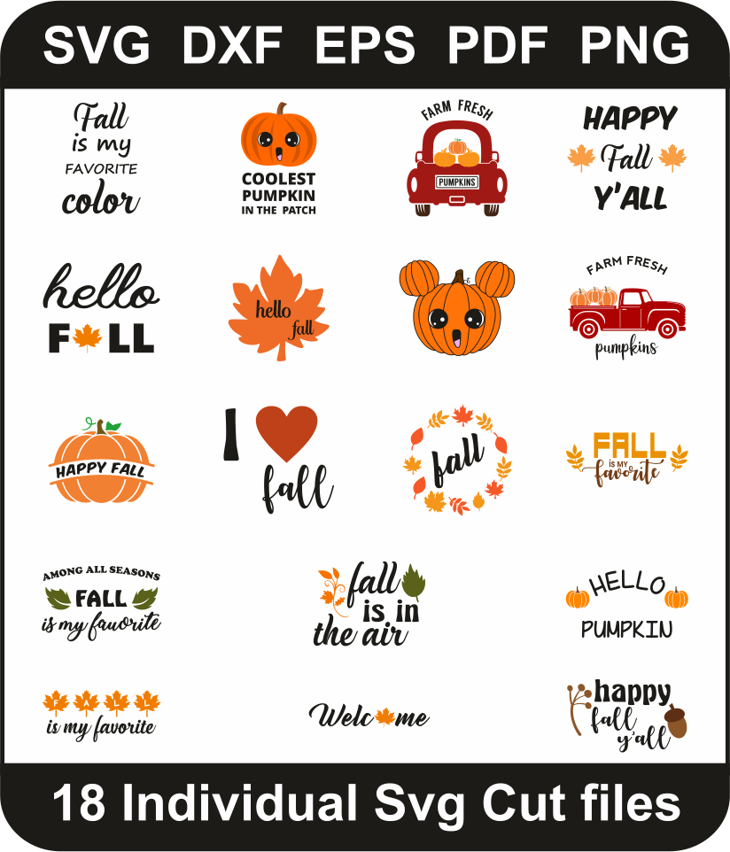 Hello Fall Pumpkin Svg Bundle