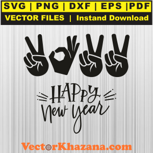 Happy New Year Hand Language Svg