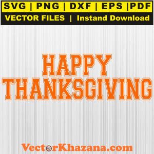 Happy Thanksgiving Outline Svg