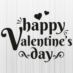 Happy Valentines Day Black Svg