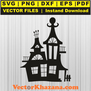 Haunted House Black Svg Png