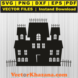 Haunted House Black Svg